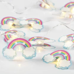 LED Girlianda PLASTIC RAINBOW, 3000K, 135+30cm, IP20, 2xAA