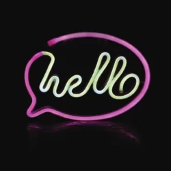 LED Neoninis užrašas "hello", 25.5x2x18.5cm, IP20, 3xΑΑ/USB, F0422072330