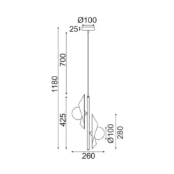 Pakabinamas LED šviestuvas POLYGON, Auksinis, HL42592P25BG