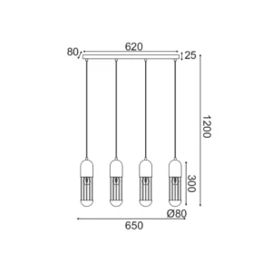 Pakabinamas LED šviestuvas LAB, Baltas, HM174P65WH