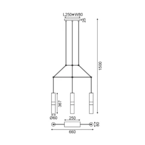 Pakabinamas LED šviestuvas DA VINCI 3, Baltas, HM853P66WH