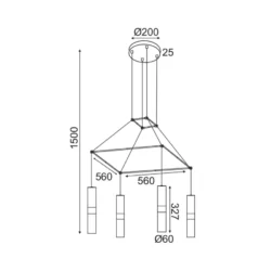 Pakabinamas LED šviestuvas DA VINCI 4, Baltas, HM854P56WH