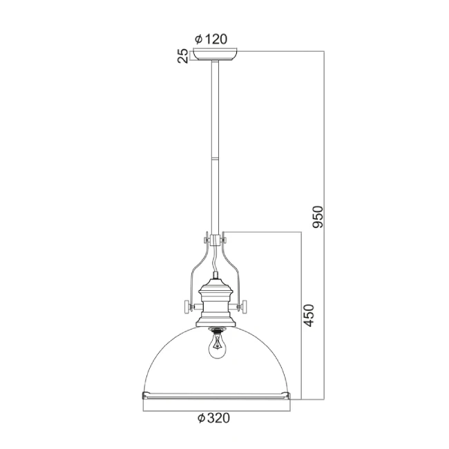 Hanging LED lamp CRONUS, Copper, KS1300P311CP