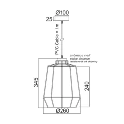 Pakabinamas LED šviestuvas KENNEDY, Juodas, ⌀26, KS159326BK