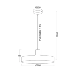 Pakabinamas LED šviestuvas DOMENICA, Baltas, ⌀60, OD5392LWH