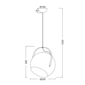 Pakabinamas LED šviestuvas AKANES, Baltas, OD8067WH