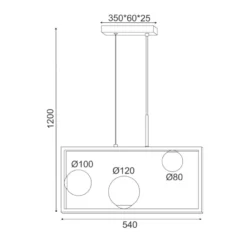 Pakabinamas LED šviestuvas QUADRO 3, Juodas, OD91543PB