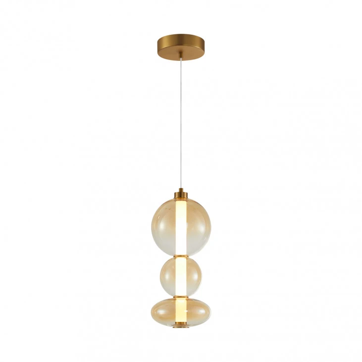 24W Hanging LED lamp SONTE, Amber glass, 3000K