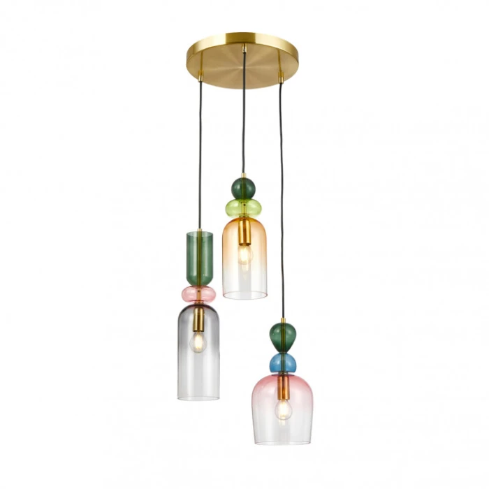 Hanging LED lamp MANSO 3, Colored glass