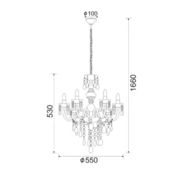 Pakabinamas LED šviestuvas PEGASUS, Skaidrus, SF64026T