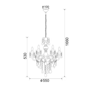 Pakabinamas LED šviestuvas PEGASUS, Juodas, SF64026B