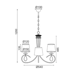 Pakabinamas LED šviestuvas BASILICO, Auksinis, TNK81490CG3P