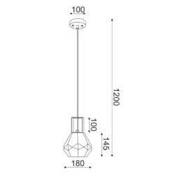 Pakabinamas LED šviestuvas DIAMONDRA, Dūmų stiklas, V371481PG