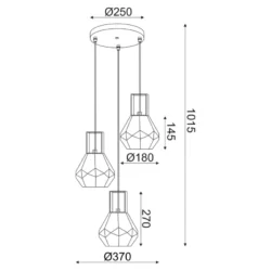 Pakabinamas LED šviestuvas DIAMONDRA, Dūmų stiklas, V371483PG