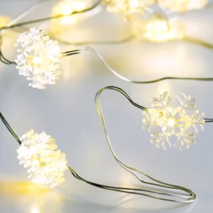 LED Girlianda SNOWFLAKE, 3000K, 2M+10CM, IP20, 2xAA