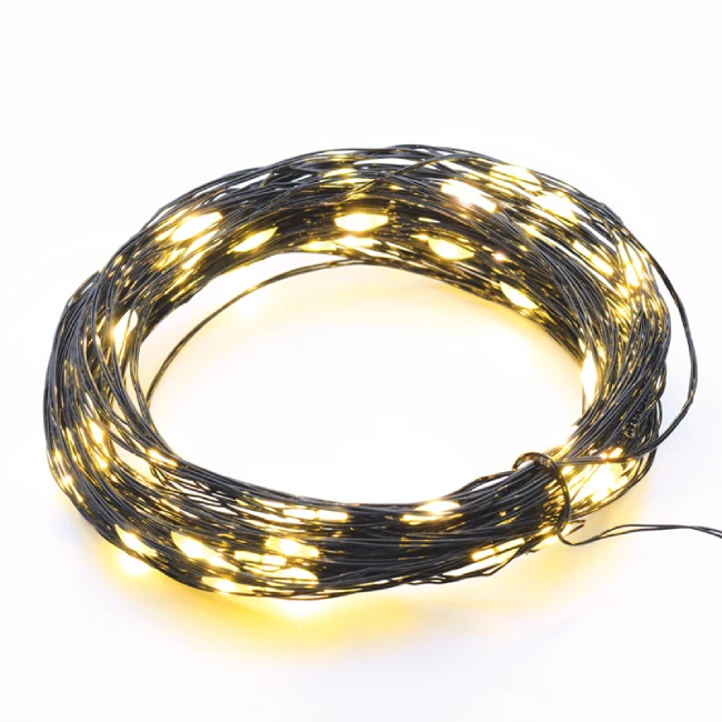 100 LED GIRLIANDA, 3000K, IP44, 10m+3m, Black