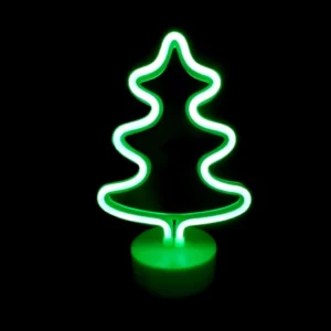 LED Neoninis ženklas TREE, Žalia, 17x10x26cm, IP20, 3xΑΑ/USB