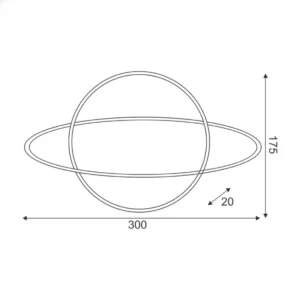 LED Neoninis ženklas CELESTIAL BODY, Geltona/Mėlyna, 17.5x2x30cm, IP20, 3xΑΑ/USB