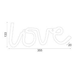 LED Neoninis užrašas "love", Rožinė, 35.5x2x13cm, IP20, 3xΑΑ/USB