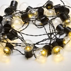 LED Girlianda BALL STRING LIGHT, 3000K, IP44, 3xAA, 7,2m