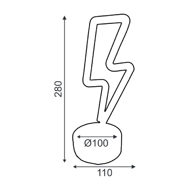 LED Neoninis ženklas Rocket, Mėlyna, 13.5x2x27cm, IP20, 3xΑΑ/USB
