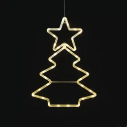 Pakabinama LED dekoracija PLASTIC XMAS TREE, 3000K, IP20, 32x0.5x44.5cm, 3xAA/USB