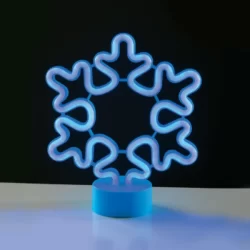 LED Neoninis ženklas SNOWFLAKE, Mėlyna, 21x8.5x25cm, IP20, 3xΑΑ/USB