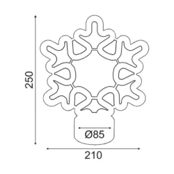 LED Neoninis ženklas SNOWFLAKE, Mėlyna, 21x8.5x25cm, IP20, 3xΑΑ/USB