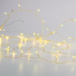 50 LED GIRLIANDA, 3000K, IP20, 2.5M+30CM, 3xAA, Auksinė