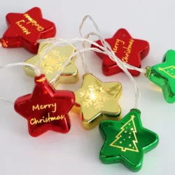 LED Girlianda "XMAS PLASTIC STAR LIGHTS", 3000K, 150+30cm, IP20, 2xAA