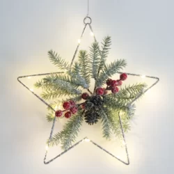 Pakabinama LED dekoracija HANGING STAR, 3000K, IP20, 30x30CM, 3xAA