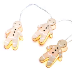 LED Girlianda WOODEN GINGERBREAD MAN, 3000K, IP20, 2xAA, 135+30cm