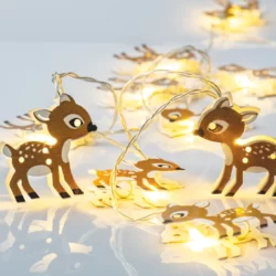 LED Girlianda METAL DEER, 3000K, IP20, 3xAA, 135+30cm