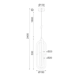 Pakabinamas LED šviestuvas VENUS, 16W, 3000K, Žalvaris