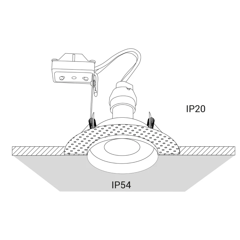 Installed recessed lamp ECHO WHITE 8371