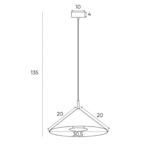 10W Pakabinamas LED šviestuvas VULCANO I, 3000K, Baltas, P0505