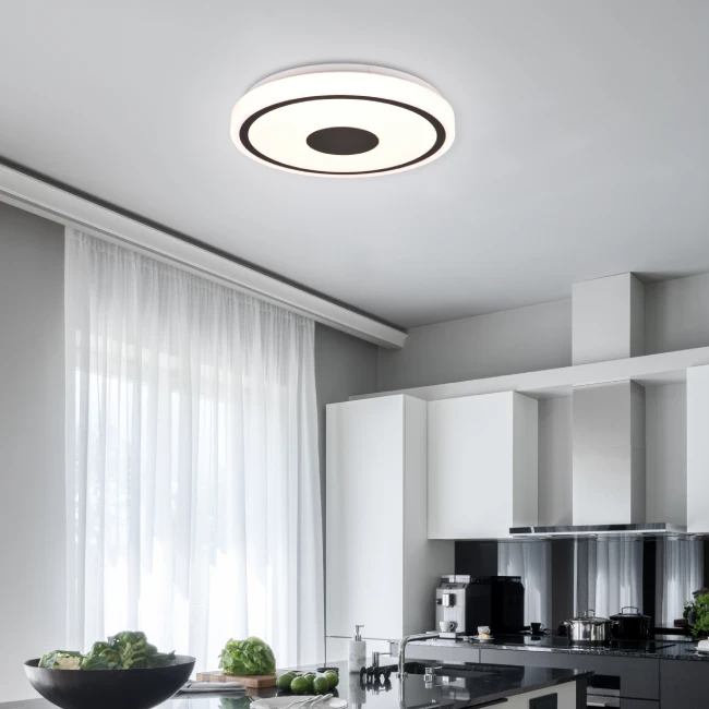 16W Ceiling light BUNDA, 3000K, Matt black, R64361132