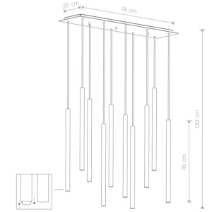 Pakabinamas šviestuvas LASER BS/BL 10 8924