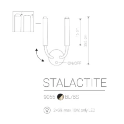 Sieninis šviestuvas STALACTITE BRASS 2 9055