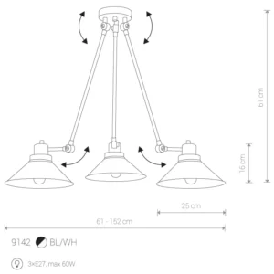 Lubinis šviestuvas TECHNO 3 9142