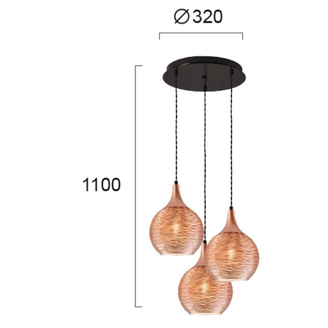 Hanging LED lamp FIONA 3/L, Vario, 3089500