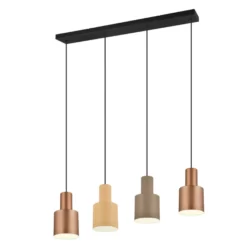 Hanging LED lamp AGUDO 4, Brown, 319400417