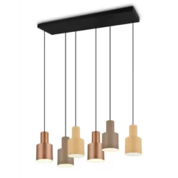 Hanging LED lamp AGUDO 6, Brown, 319400617