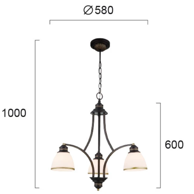 Hanging lamp CLAIR 3/L, Brown, 4133600