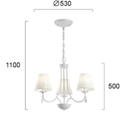 Pakabinamas šviestuvas PATRICIA 3/L, Baltas, 4164100