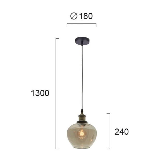 Hanging lamp JONAS, Amber, 4165600