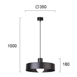 Pakabinamas LED šviestuvas NORTON ⌀35 , Juodas, 4184801