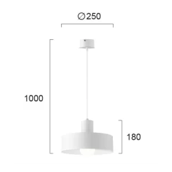 Pakabinamas LED šviestuvas NORTON ⌀25, Baltas, 4184900