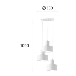 Pakabinamas LED šviestuvas NORTON 3/L, Baltas, 4185000