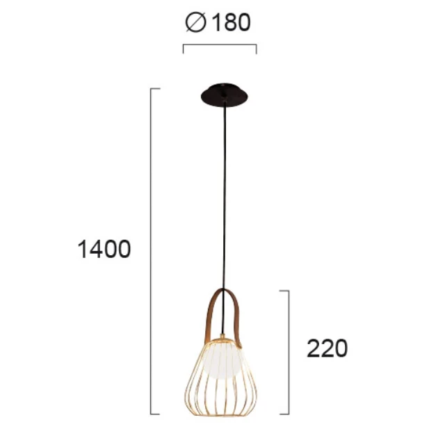 Pakabinamas LED šviestuvas LEVIK ⌀18, Juodas/Auksinis, 4195500